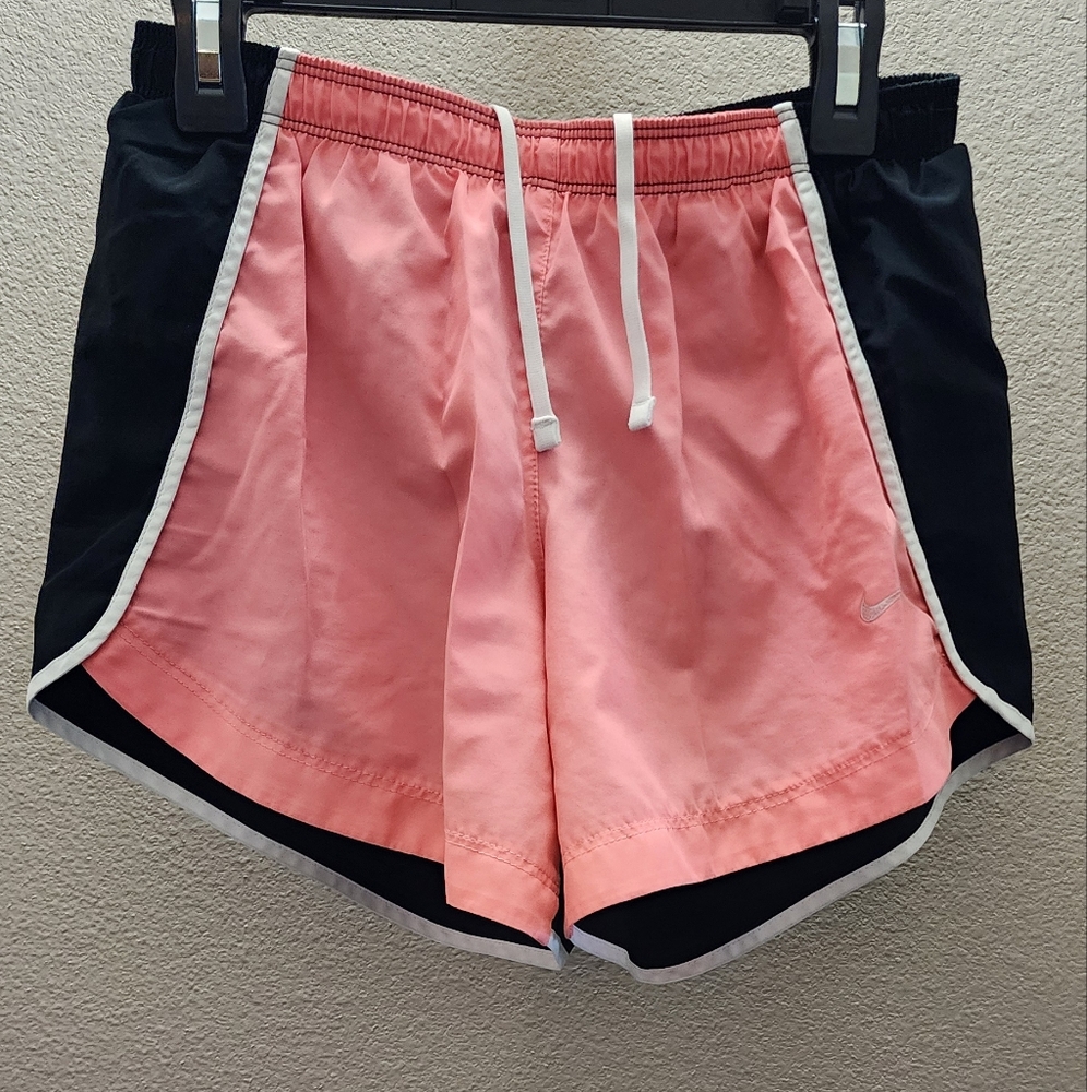 Nike Girls Coral Pink and Black Running Shorts